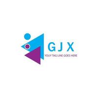 design criativo do logotipo da carta gjx com gráfico vetorial vetor