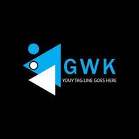 design criativo do logotipo da carta gwk com gráfico vetorial vetor