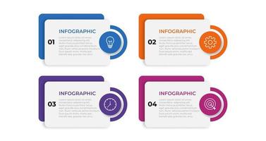 apresentação modelo de infográfico de negócios com 4 opções. ilustração vetorial. vetor