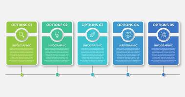 modelo de infográfico de negócios de apresentação com 5 opções. ilustração vetorial. vetor