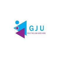 design criativo do logotipo da carta gju com gráfico vetorial vetor