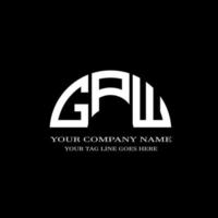 design criativo de logotipo de carta gpw com gráfico vetorial vetor