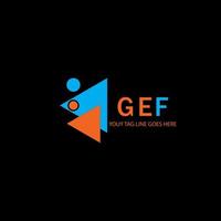 design criativo do logotipo da carta gef com gráfico vetorial vetor
