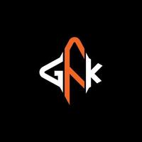 design criativo do logotipo da carta gfk com gráfico vetorial vetor