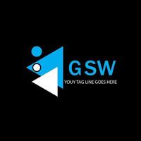 design criativo do logotipo da carta gsw com gráfico vetorial vetor