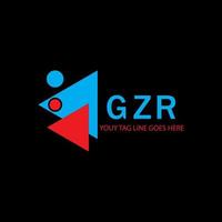 design criativo do logotipo da carta gzr com gráfico vetorial vetor