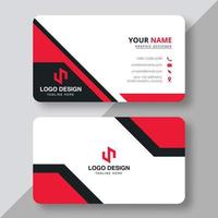 modelo de cartão de negócios moderno cores pretas vermelhas. vetor de design plano