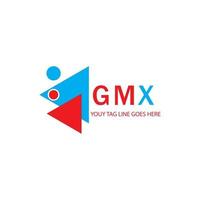 design criativo do logotipo da carta gmx com gráfico vetorial vetor