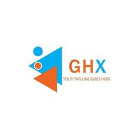 design criativo do logotipo da carta ghx com gráfico vetorial vetor