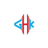 design criativo do logotipo da carta ghk com gráfico vetorial vetor