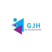 design criativo do logotipo da carta gjh com gráfico vetorial vetor