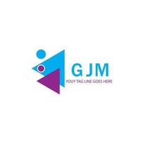 design criativo do logotipo da carta gjm com gráfico vetorial vetor