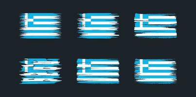 coleção de escova de bandeira da grécia. bandeira nacional vetor