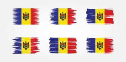 coleção de bandeira da moldávia. bandeira nacional vetor