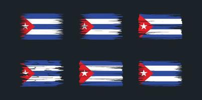 coleção de escova de bandeira de cuba. bandeira nacional vetor