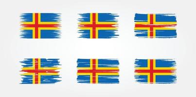 coleção de bandeiras das ilhas aland. bandeira nacional vetor