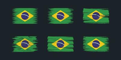 coleção de escova de bandeira do brasil. bandeira nacional vetor