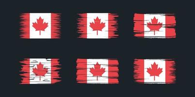 coleção de escova de bandeira do canadá. bandeira nacional vetor