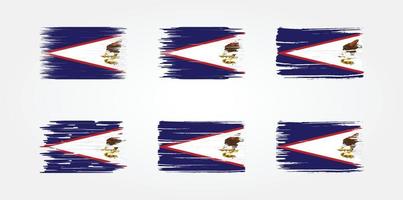 coleção de bandeira da samoa americana. bandeira nacional vetor
