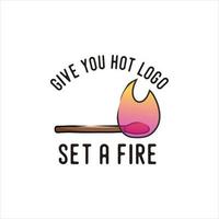 isqueiro fósforo fogo queimar logotipo vintage vetor