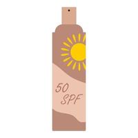 ilustração em vetor de spray de proteção solar e segurança do sol. cuidados com a pele.
