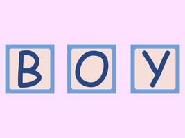 ilustração vetorial das letras no menino de cubos vetor