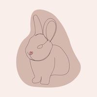 ilustração vetorial coelho minimalista. coelho em estilo escandinavo. ano novo chinês 2023 do coelho vetor