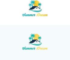 ilustração em vetor logotipo de viagens. design de logotipo de férias. design de logotipo de viagens de verão.