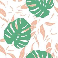 bela monstera tropical deixa design de padrão sem emenda. fundo de natureza de folhas tropicais. ilustração brasileira na moda. design de primavera e verão para têxteis, estampas, papel de embrulho. vetor