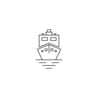 ícone barco, navio, navio por mar vetor