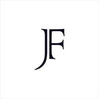 carta jf design vetor de logotipo.
