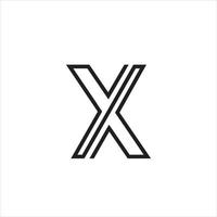 x logotipo de monograma de letra em estilo de arte de linha. vetor