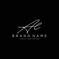 letras iniciais de beleza al branco logotipo em fundo preto. caligrafia, moda, boutique, casamento, botânico, modelo de design de logotipo de vetor criativo.