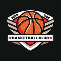 modelo de logotipo de basquete de design plano vetor