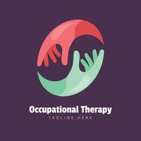logotipo de terapia ocupacional de design plano desenhado à mão vetor