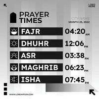 modelo de vetor de horário de oração islâmica
