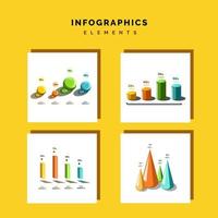 conjunto completo de elementos de design infográfico vetorial 3D vetor