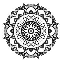 mandala preta para design. design de padrão circular mandala para henna, mehndi, tatuagem, decoração. ornamento decorativo em estilo étnico oriental. página do livro para colorir. vetor