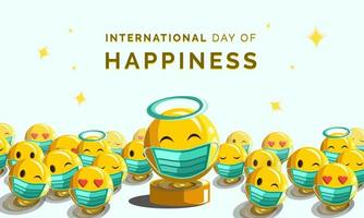 dia internacional da felicidade, ilustração vetorial vetor