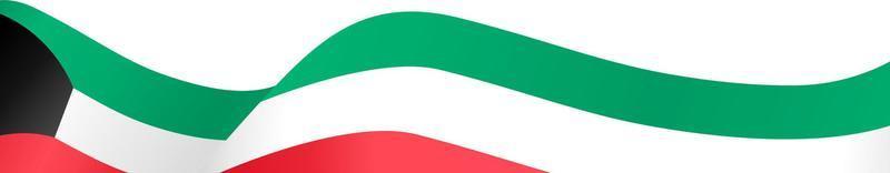 onda de bandeira do kuwait isolada em png ou fundo transparente, símbolo kuwait. ilustração vetorial vetor