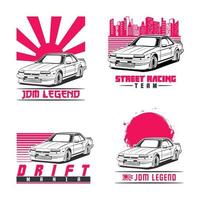 logotipo do carro jdm clássico japonês vetor