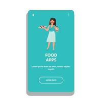 aplicativos de comida para pedir refeições on-line no telefone vetor