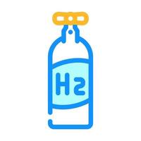 ilustração em vetor ícone de cor de gás hidrogênio de cilindro