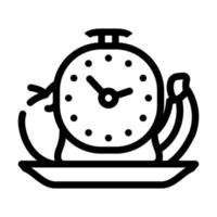 ilustração vetorial de ícone de linha de comida por hora vetor