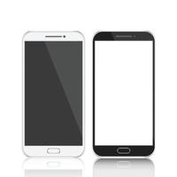 smartphones preto e branco. smartphone isolado. ilustração vetorial vetor