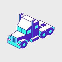 ilustração de ícone de vetor isométrico de caminhão semi