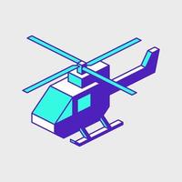 ilustração de ícone de vetor isométrico de aeronave helicóptero helicóptero