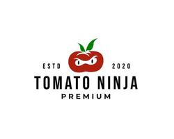 silhueta de vetor de ícone de logotipo ninja de tomate abstrato