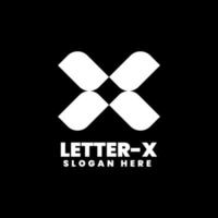 logotipo da letra x, estilo de silhueta vetor