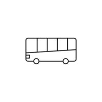 ônibus, autobus, público, modelo de logotipo de ilustração vetorial de ícone de linha fina de transporte. adequado para muitos propósitos. vetor